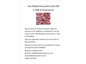 Gift Card 350g Composting/Wormery Worms in bedding