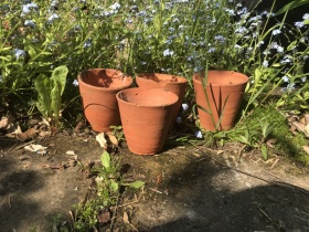 4 Victorian terracotta pots